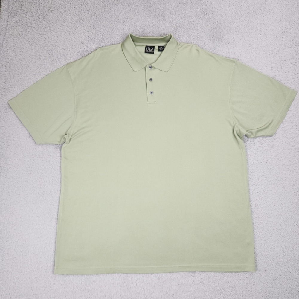 Jos. A. Bank Polo Shirt Mens 2XL XXL Light Green 100% Silk Short Sleeve Golf
